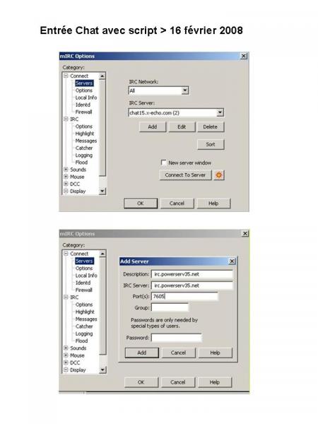 Tchat avec Script entrée